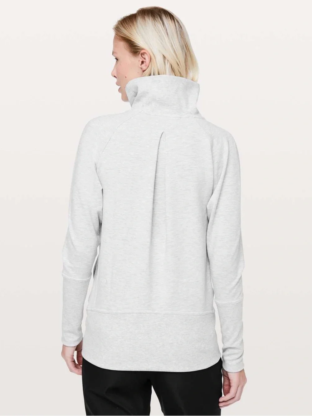 Lululemon High Lines Pullover Heathered Core Ultra Light Gray Size 10 Thumbholes
